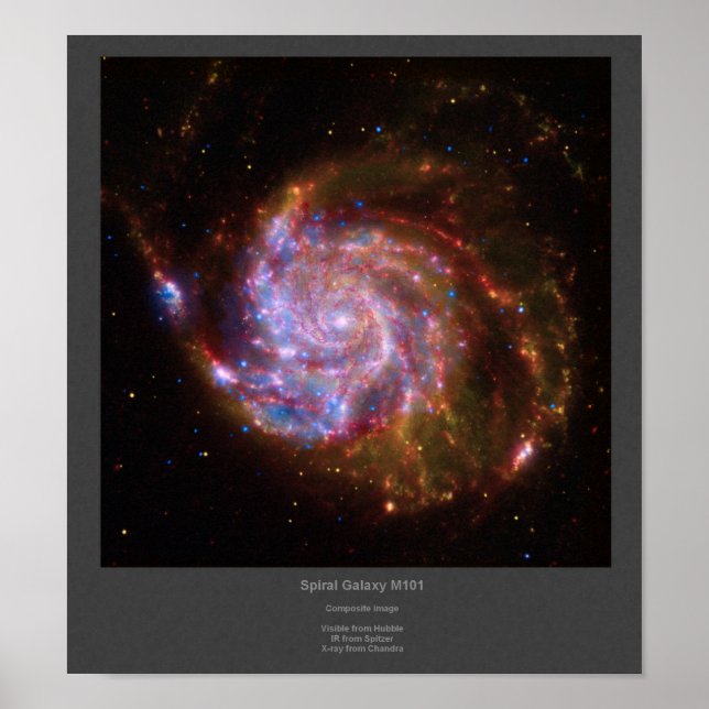 M101 Spiral Galaxy-sammansatt bild poster (Framsidan)