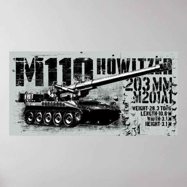 M110-howitzer-utskrift Poster (Framsidan)