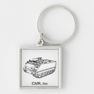 M113 Keychain Fyrkantig Silverfärgad Nyckelring