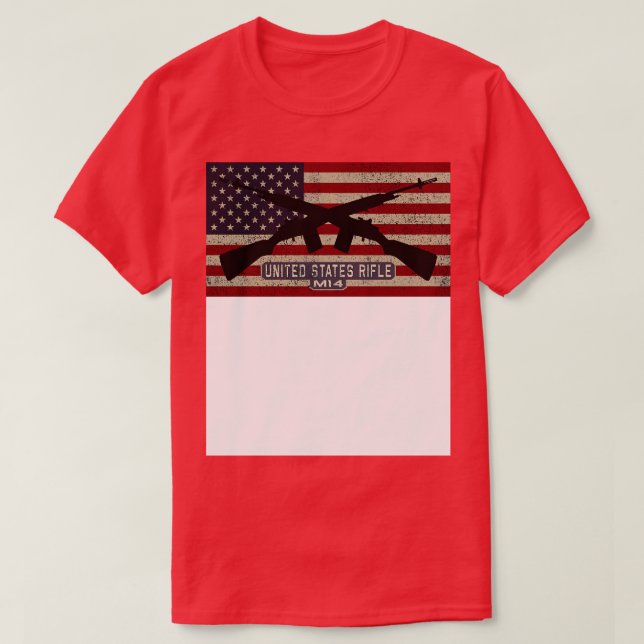 M14 Amerikanska Rifle-Flagga från Stater T Shirt (Design framsida)