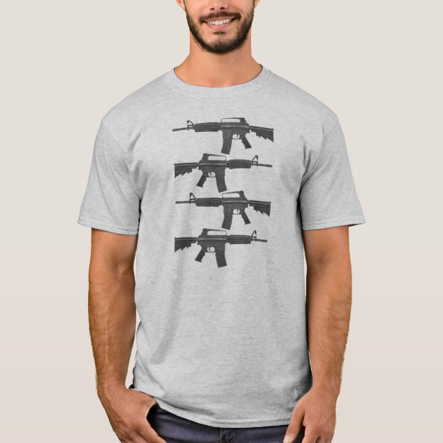 M16 %pipe % AR15 = delade melnar Tee Shirt (Framsida)