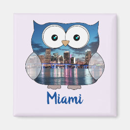 M190131 Knubbiget Uggla | Miami Souvenir Magnet
