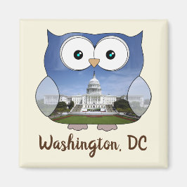 M190132 Knubbiget Uggla | Washington DC i Souvenir Magnet