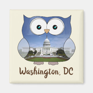 M190132 Knubbiget Uggla | Washington DC i Souvenir Magnet