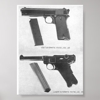 m1911 vs. Luger P08-pistol Poster