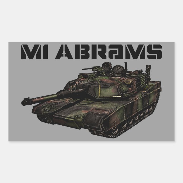 M1 Abrams Rektangulärt Klistermärke (Framsida)