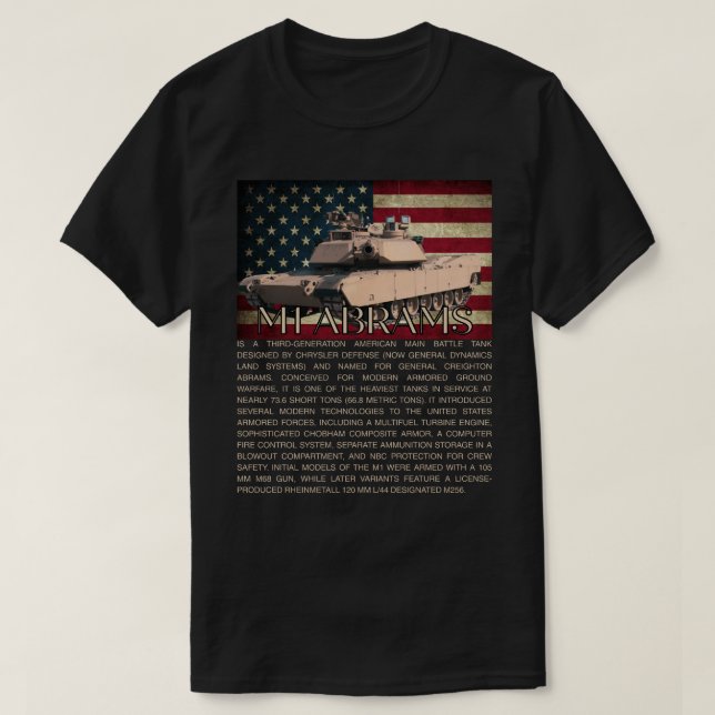 M1 Abrams Stridsvagn T Shirt (Design framsida)