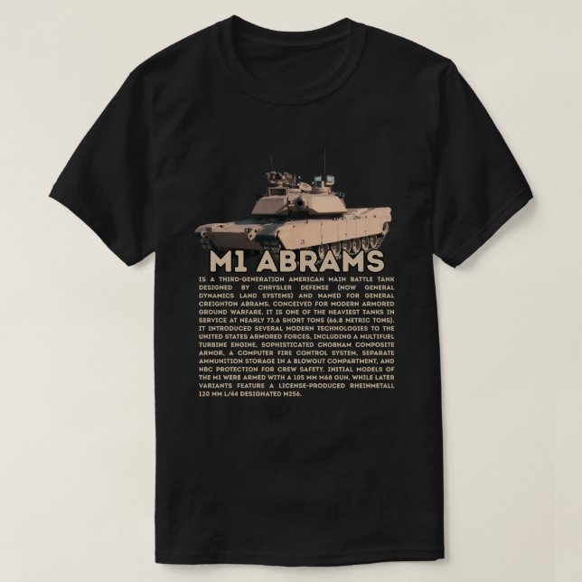 M1 Abrams Tank T Shirt (Design framsida)