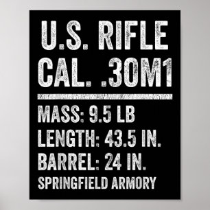 M1 Garand Rifle Funny Ww2 Vet Världskrig 2 Vetera Poster