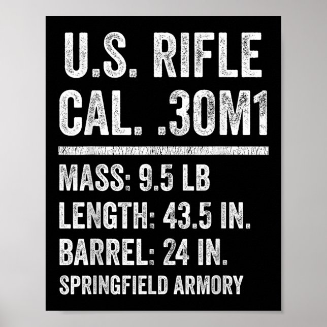 M1 Garand Rifle Funny Ww2 Vet Världskrig 2 Vetera Poster (Framsidan)