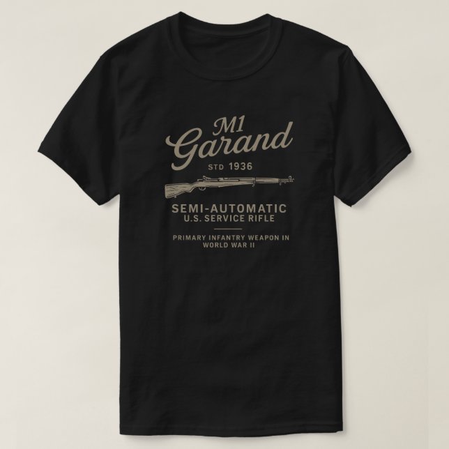 M1 Garand - Semi-Automatic Rifle T Shirt (Design framsida)