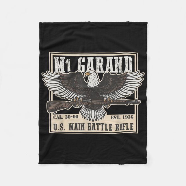 M1 Garand U.s. Main Battle Rifle Gun Wwii Fleecefilt (Framsidan)