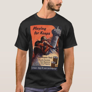 M1 Garandrift med liten arm WWII Världskrig 2-skj T Shirt