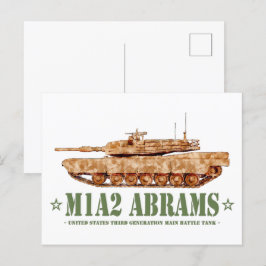 M1A2 Abrams US MBT Tank Desert Storm Veteran Vykort