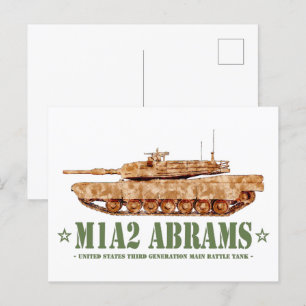 M1A2 Abrams US MBT Tank Desert Storm Veteran Vykort