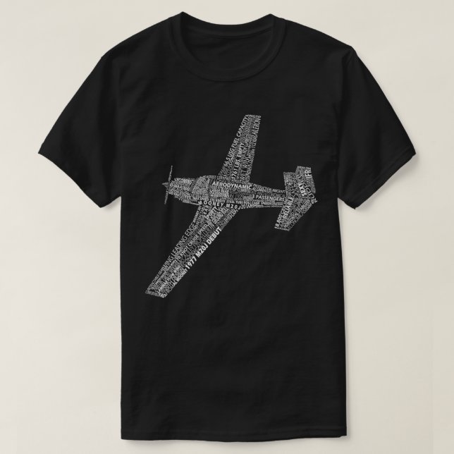 M20 Pilot för flygplansflyg (Typografi) T Shirt (Design framsida)