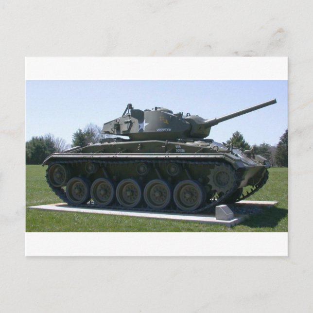 M24 Chaffee tänder tanken Vykort (Framsida)