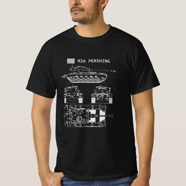 M26 Pershing | World War 2 Tank T Shirt (Framsida)