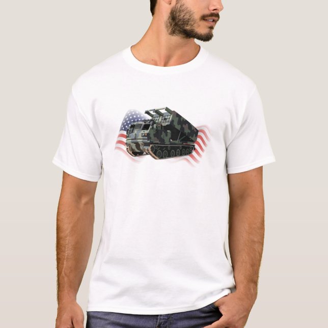 M270 Många Launch Rocket System (MLRS) T Shirt (Framsida)