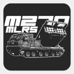M270 MLRS-kvadratfästpunkter Fyrkantigt Klistermärke