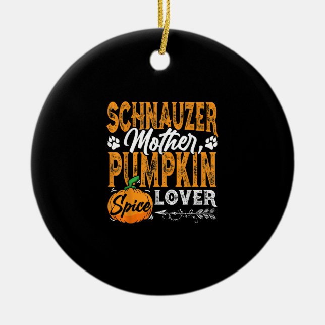 M3SSS Ministern Schnauzer Hund gift Halloween Fall Julgransprydnad Keramik (Framsidan)