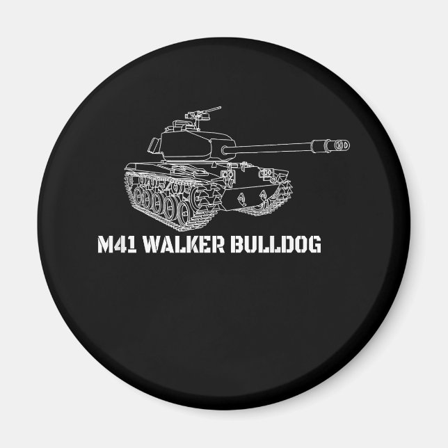 M41 Walker Bulldog American Light Army Tank Gift Magnet (Framsidan)