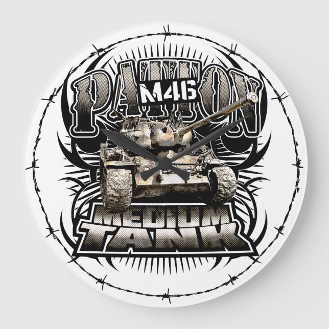 M46 Patton Large Clock Acrylic Wall Clock Stor Klocka (Framsida)