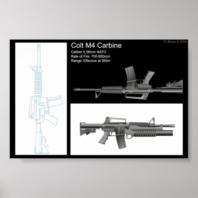 M4 Karbine Stat Lakan Poster (Framsidan)
