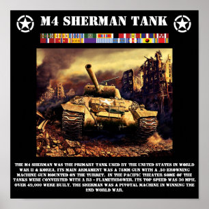 M4 Sherman Tank Print Poster