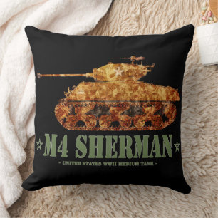 M4 Sherman Världskrig Two American Medium Tank WWI Kudde