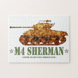 M4 Sherman Världskrig Two American Medium Tank WWI Pussel