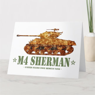 M4 Sherman Världskrig Two American Medium Tank WWI Tack Kort