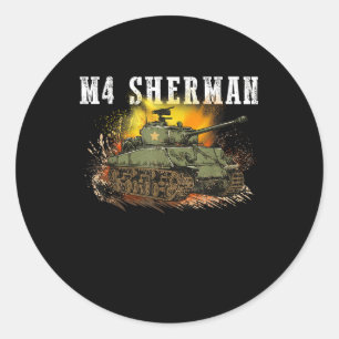 M4 Sherman, WW2-Tanken en Wwii-arméns Tank för mil Runt Klistermärke