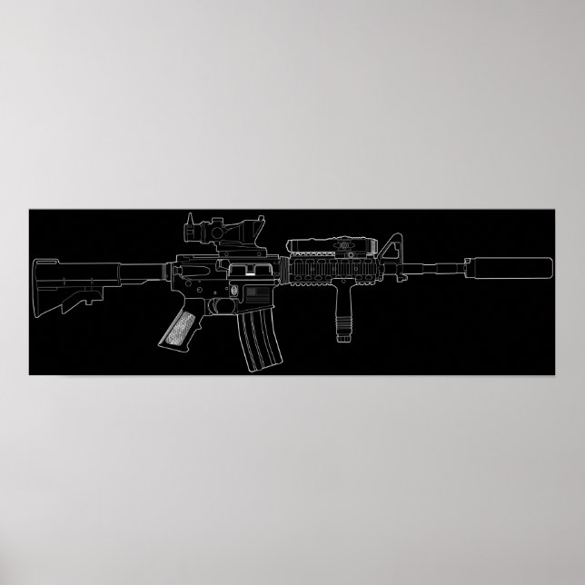 M4 SOPMOD Black Poster (Framsidan)