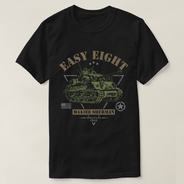 M4A3E8 'Easy-Eight' Sherman WW2 Tank T-Shirt (Design framsida)