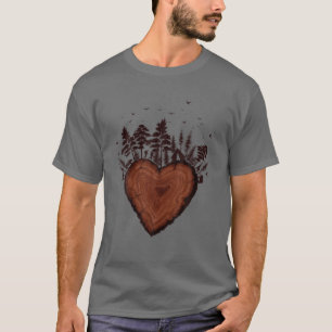 M4ng Heart Träd Trunk Träd Plant Älskare Äventyr T Shirt