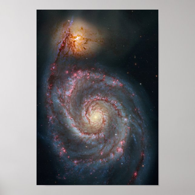 M51 Whirlpool Spiral Galaxy NASA Poster (Framsidan)