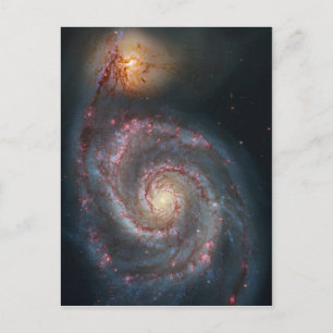 M51 Whirlpool Spiral Galaxy NASA Vykort