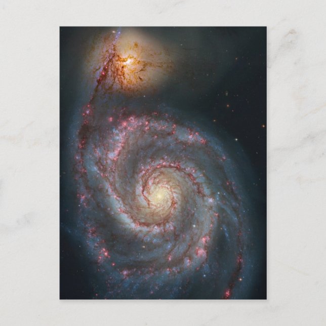 M51 Whirlpool Spiral Galaxy NASA Vykort (Framsida)