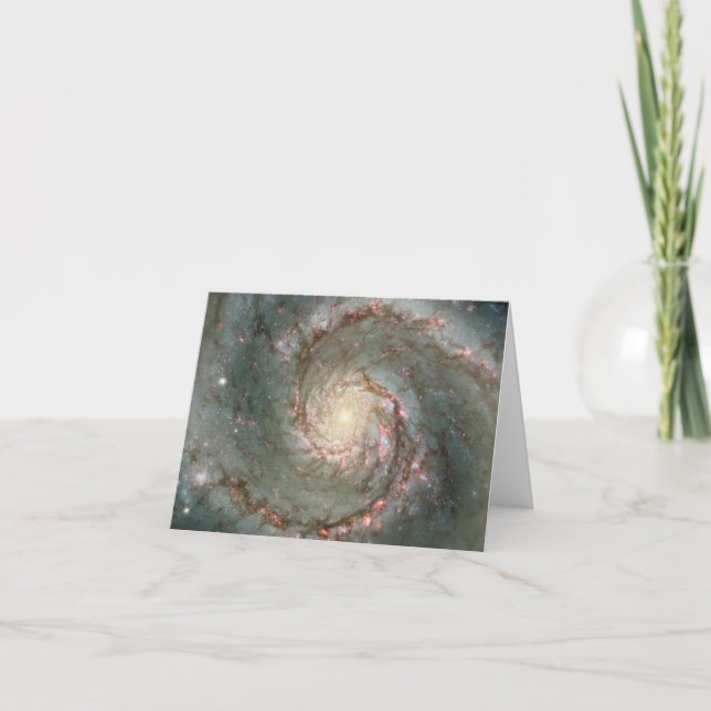 M51 Whirlpool Spiral Galaxy Note Card Kort (Framsida)