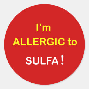 m6a - Jag är allergisk - SULFA. Runt Klistermärke