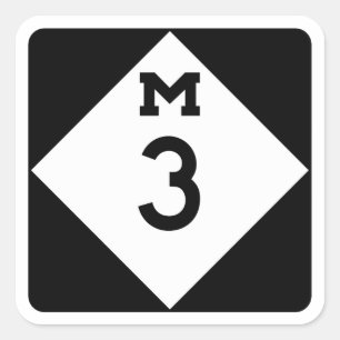 M-3 Michigan, USA Fyrkantigt Klistermärke