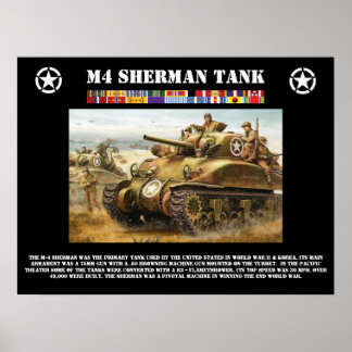 M-4 Sherman Tank Poster