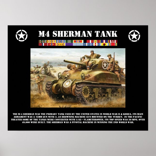M-4 Sherman Tank Poster (Framsidan)