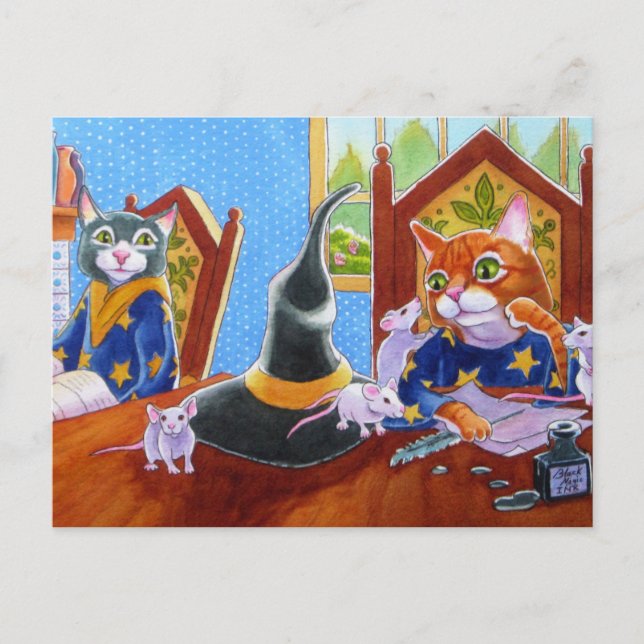 M är för Magic Cats Vykort (Framsida)