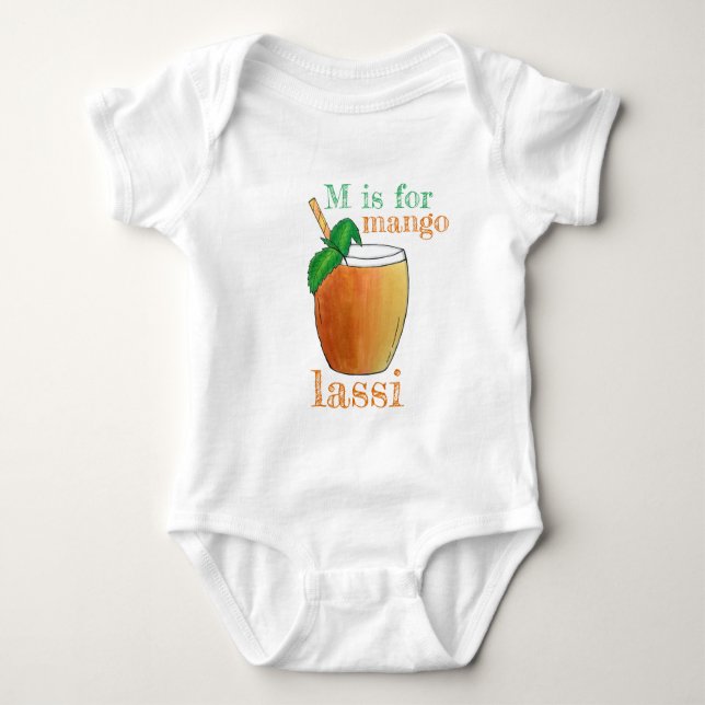 M är FOR Mango Lassi Indian Food Yogurt Drink T Shirt (Framsida)