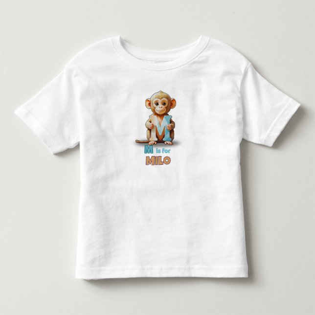 M är för Milo - Anpassad barntröja T Shirt (Framsida)
