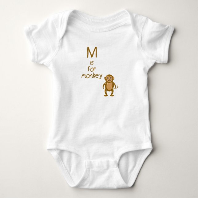 M är för Monkey. Tee Shirt (Framsida)