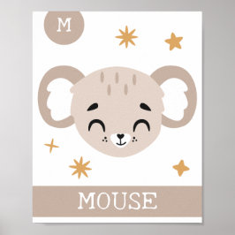 M är för Mus, Barnkammare, Sängkammare, Barnväggko Poster