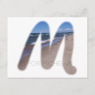 M är till Michigan Vykort